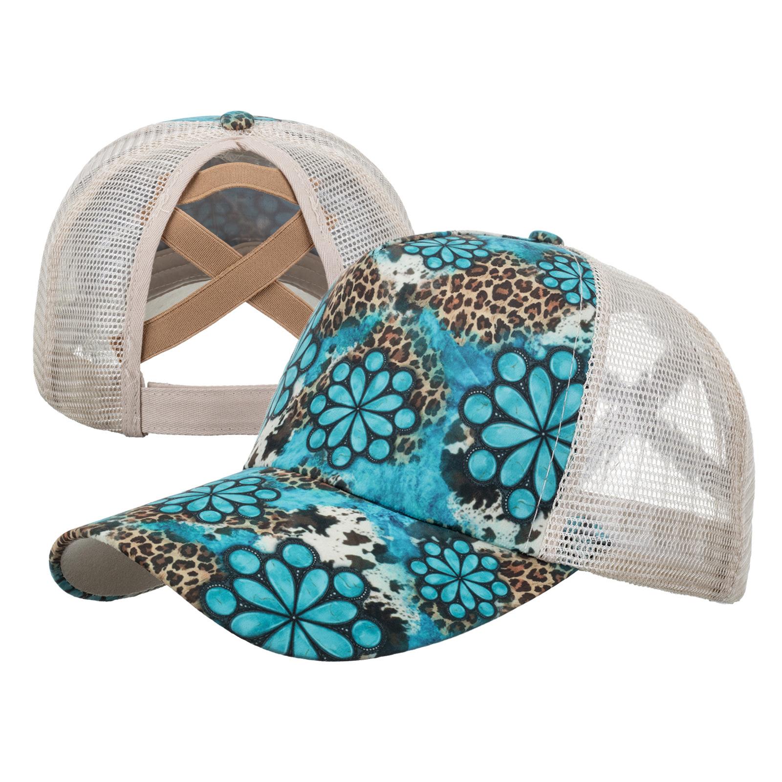 

Новая бейсболка с леопардовым принтом и цветочным принтом в горизонтальную полоску и сеткой