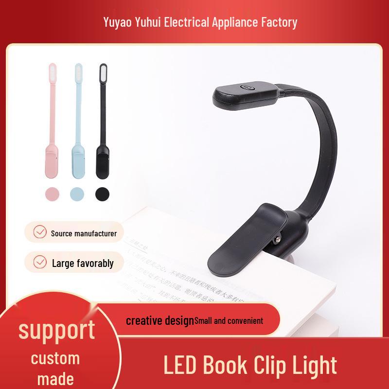 Dry Battery LED Clip-On Reading Light with Stepless Dimming and Eye Protection