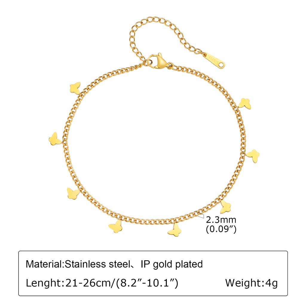 Fußkettchen Armband an Beinen Edelstahl , wasserdicht Verstellbar Strand Perlenkugel Kubanische Gliederkette Sommer Boho Fußschmuck für Frauen