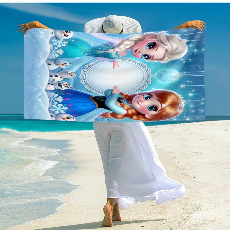 Ultra-Soft Beach Towel with Elsa Theme,Ideal for Pool - Camping, Diving - Perfect Travel Essential, Vibrant Beach Towel.