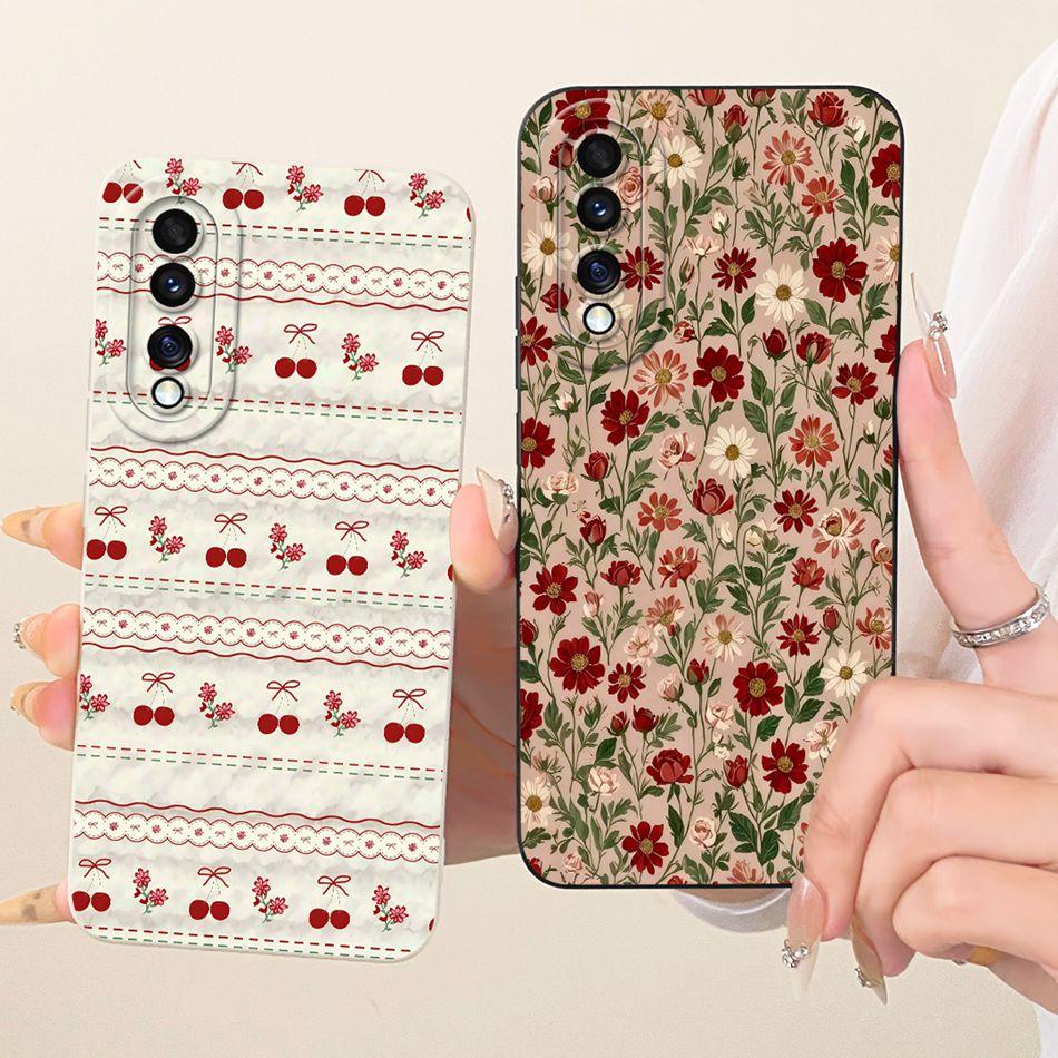 For Honor 70 70Pro 70 Pro+ Cute Cat Flower Cartoon Phone Case For Honor 70 Pro Plus Honor70 Shockproof Soft Silicone Bumpers
