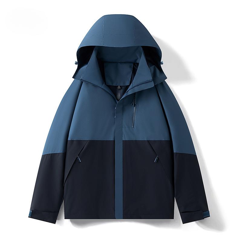 Men's Fashion Brand Spring New Jacket Thin Men's and Women's Single-layer Color-blocked Windproof and Waterproof Jacket Mountaineering Jacket