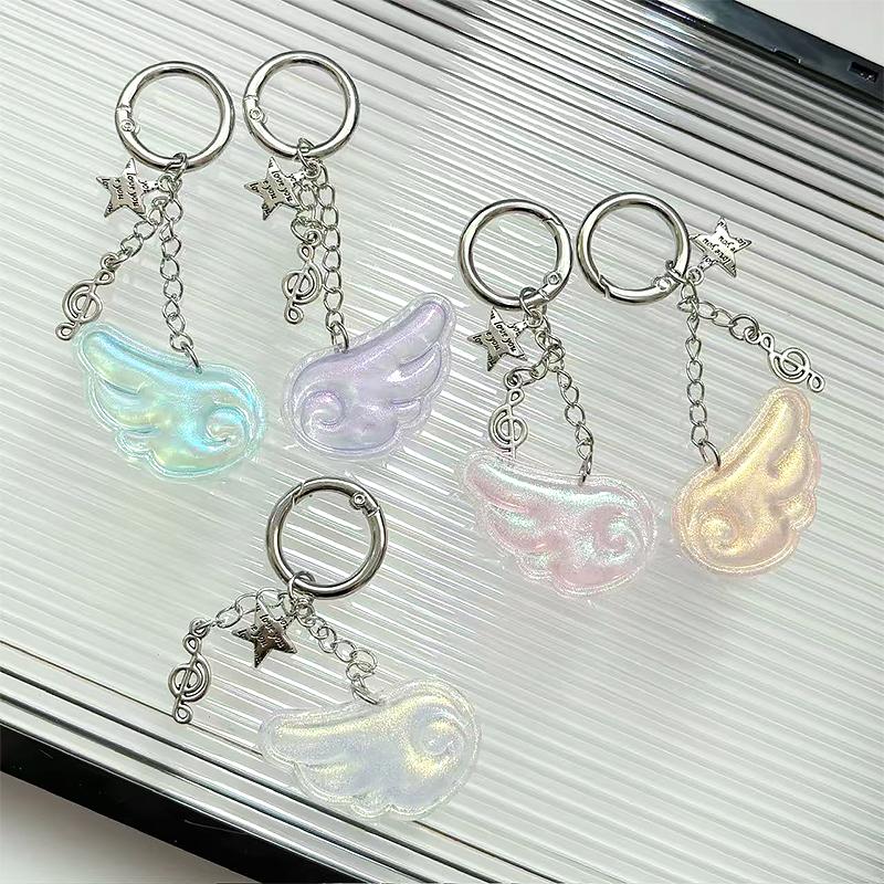 1 Stück Engelsflügel Design Süßer Stil Taschenanhänger Lieblicher Handy-Anhänger DIY Zubehör Schlüsselanhänger Airpods Anhänger Mehrfarbig