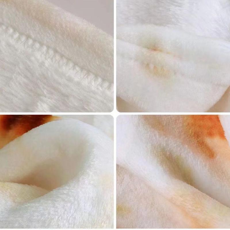 Round Pancake Food Blanket  Flannel High-definition Printed Soft Warm Throw Blankets Indian Pancake Watermelon Egg Style Office Blanket