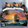 Sailing Ship Sunset. Bedding Duvet Cover Sets Duvet Covers Pillowcases Gifts (1 * Duvet Cover 2 * Pillowcases, Without Duvet Insert)