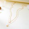 Double Layered Imitation Pearl Starfish Shell Pendant Necklace for Women Ocean Style Summer Beach Jewelry Travel Party Gift