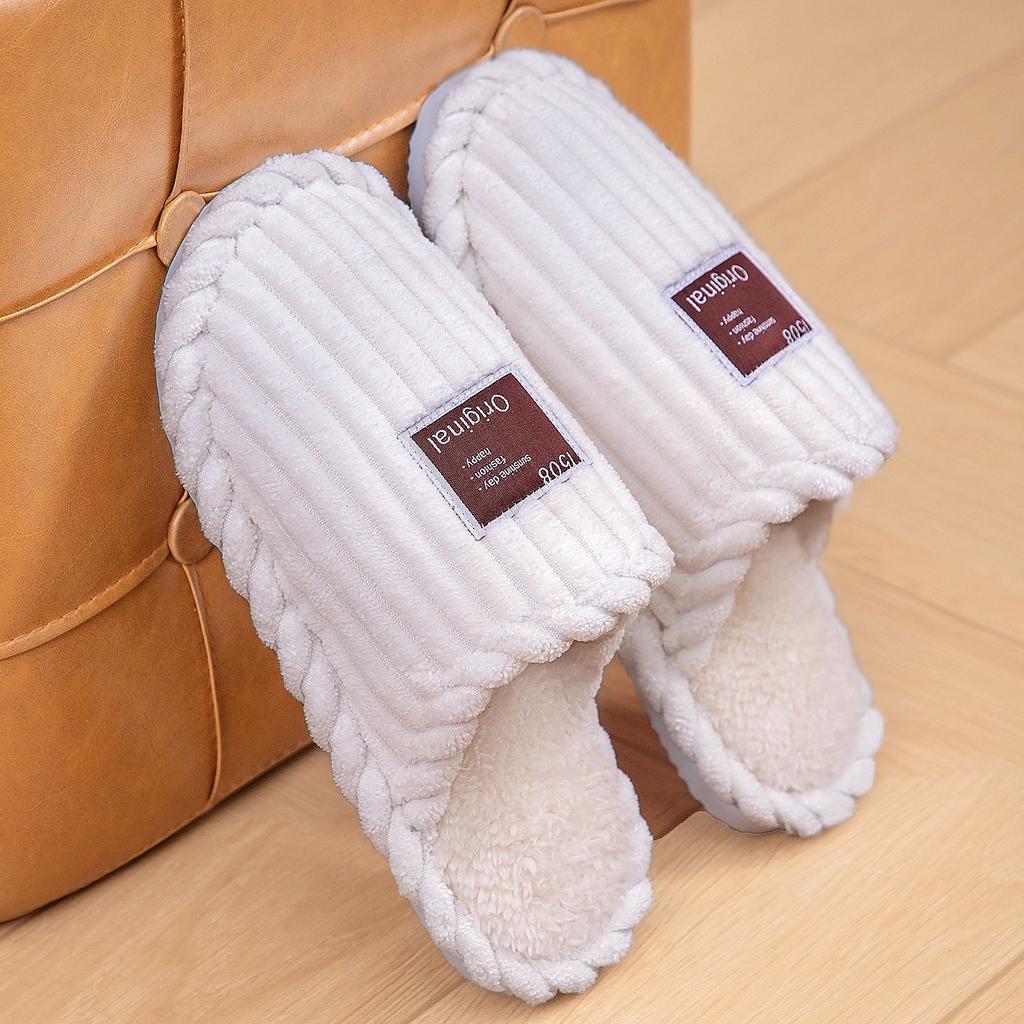 Cotton Shoes, Winter Home Cotton Slippers, Large Size Thermal Slippers, One Pedal, Light Shoes, Velvet Half Tray.