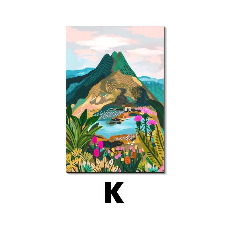 Colorful Travel Mountain City Canvas Painting Abstract Landscape Posters and Prints Wall Art Pictures for Home Living Room Decor