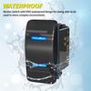 Joinfworld Momentary Rocker Switch Waterproof (ON)-Off-(ON) 3 Position Rocker Switch 12V 20A DPDT 7 Pin Blue LED Boat Switch Toggle for Automotive