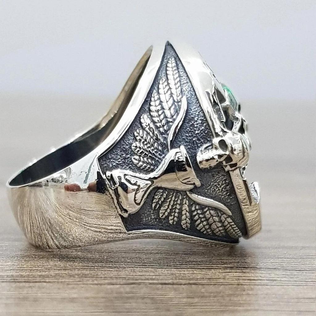 Anelli Y2k Goth Vintage Etnici Memento Mori Carpe Diem con Lettera e Teschio per Uomo Moda Punk Natale Anello Scheletro per Donna Gioielli