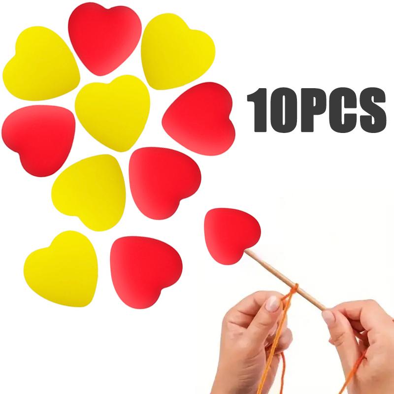 8/10/12PCS Multicolor Heart Stitch Needle Tips Stoppers Silicone Knitting Needle End Caps Cute Knitting Needle Point Protectors