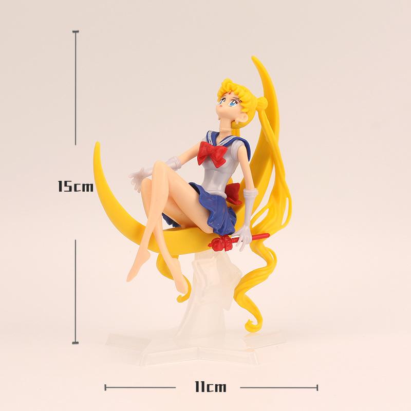 

Anime Figures Female Warrior Moon Hare Doll Charm Angel Sailor Hare Kawaii PVC Action Model Cake Decoration Gift For Girls