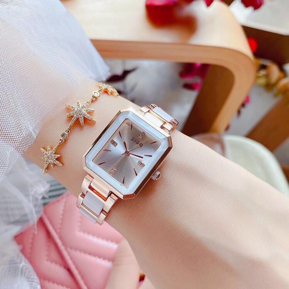 Women's High-end Temperament Waterproof Niche Light Luxury Elegant New Square Ceramic Women's Quartz Watch