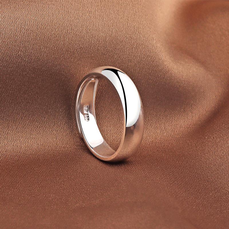 Juxing Jewelry Open Adjustable Couple Ring - Polished Plain Band for Men and Women