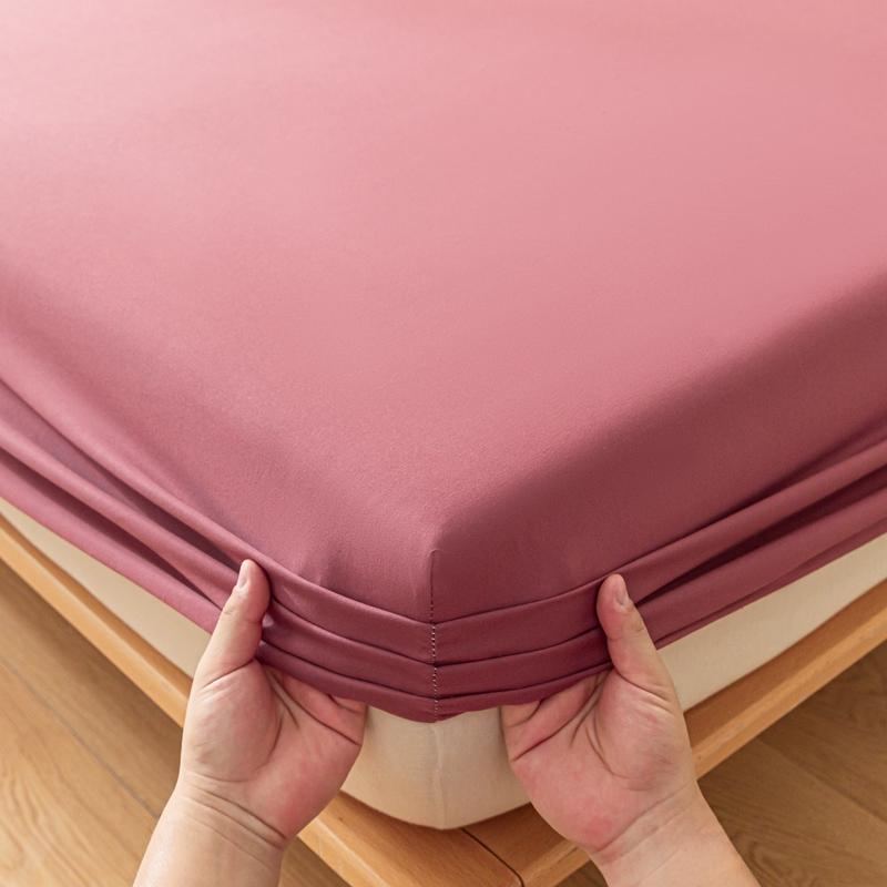 Fitted Sheet Solid Color Mattress Cover with Elastic Band Bed Sheet Single Double Queen Size Bedsheet High Quality Fit Sheet