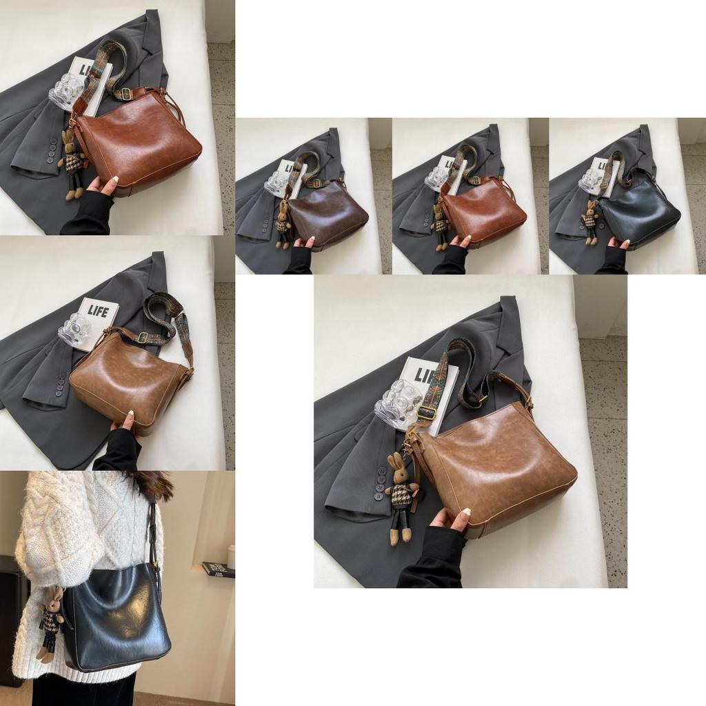 Fashionable Retro Women's Large Capacity Bucket Bag With Premium Quality And Versatile Design