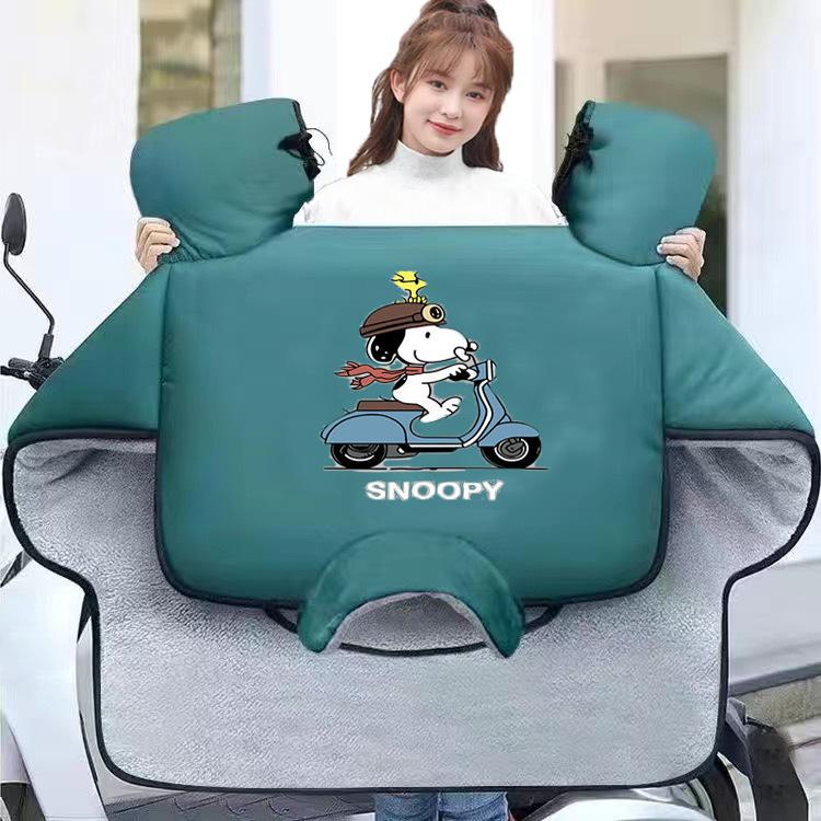 Winter Universal Electric Motorcycle Windproof Quilted Cover - Thick, Fleece-Lined, Waterproof, Double-Sided Protection for Small Electric Bikes