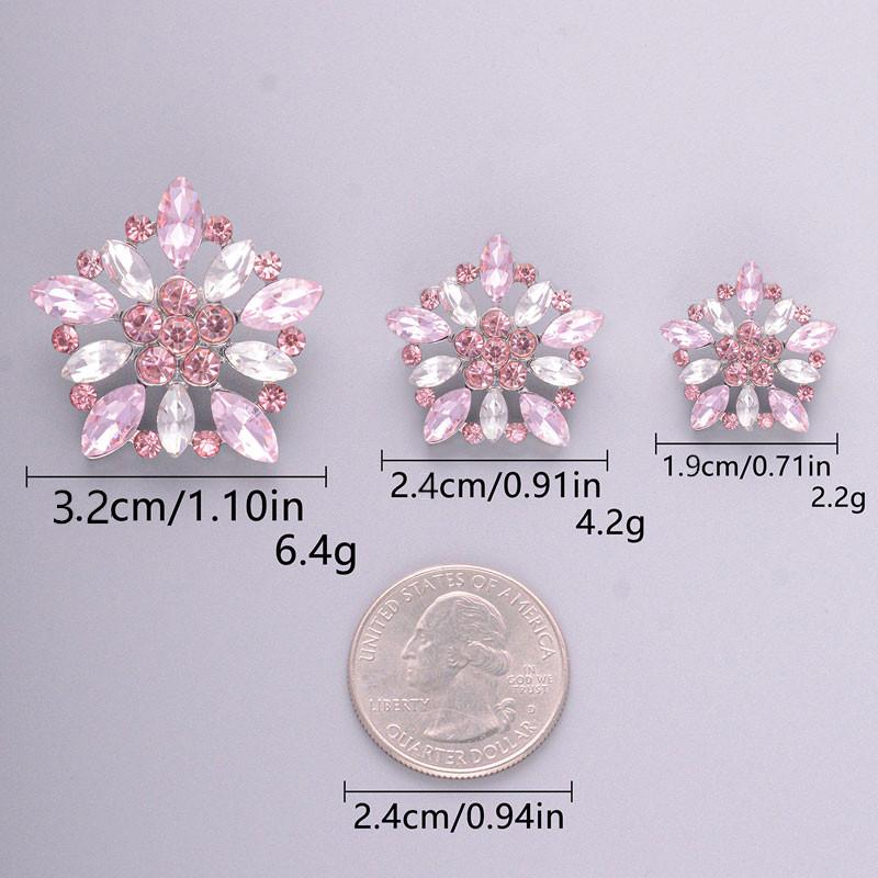 

4 шт. 19/24/32 мм сверкающие хрустальные пуговицы-цветы со стразами для вязаных женских рубашек, топов, платьев, декоративные швейные пуговицы для рукоделия 19mm розовый