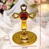 Metal Jesus Cross Idol Golden Double Sided Decorated Showpiece for Car Dashboard/Home Decor/Living Room (7.5cm)