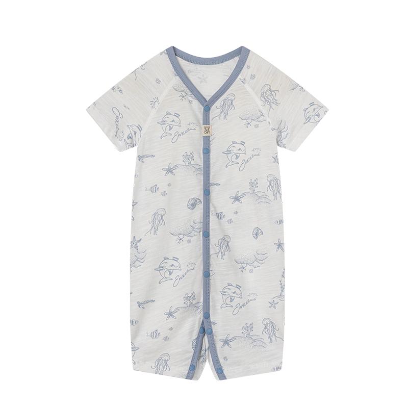 

EMXEE Newborn Ice Mint Bamboo Cotton Ultra-Thin Romper 59