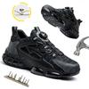 Fashion Rotating Button Safety Shoes Men Steel Toe Sneaker Air Cushion Work Shoes Breathable Non-slip Work Safety Boots Protective Shoes