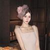 Soft Tulle Flower Fascinator Delicate Sheer Veil Hair Clip for Wedding Bridal Shower Tea Party