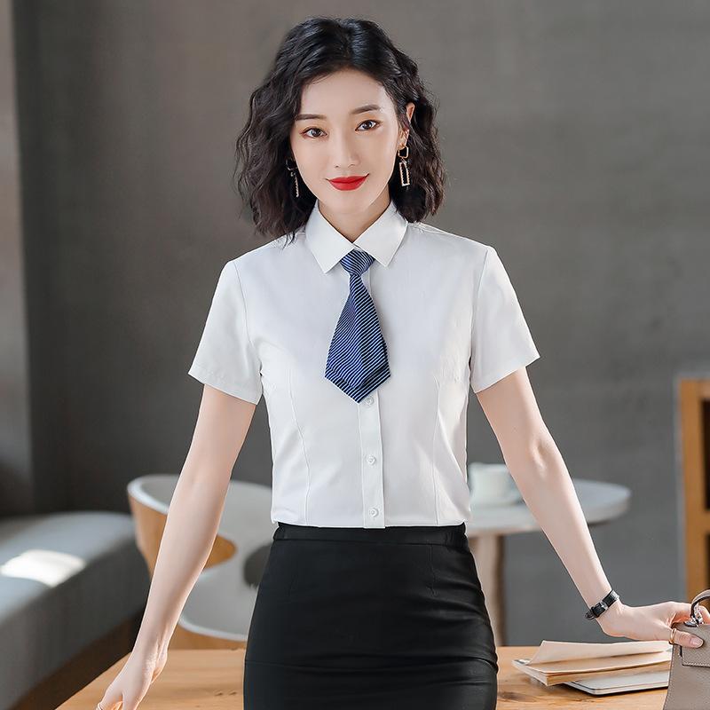 Manufacturer wholesale non-ironing short-sleeved shirt women's interview dress professional shirt women's summer office work clothes