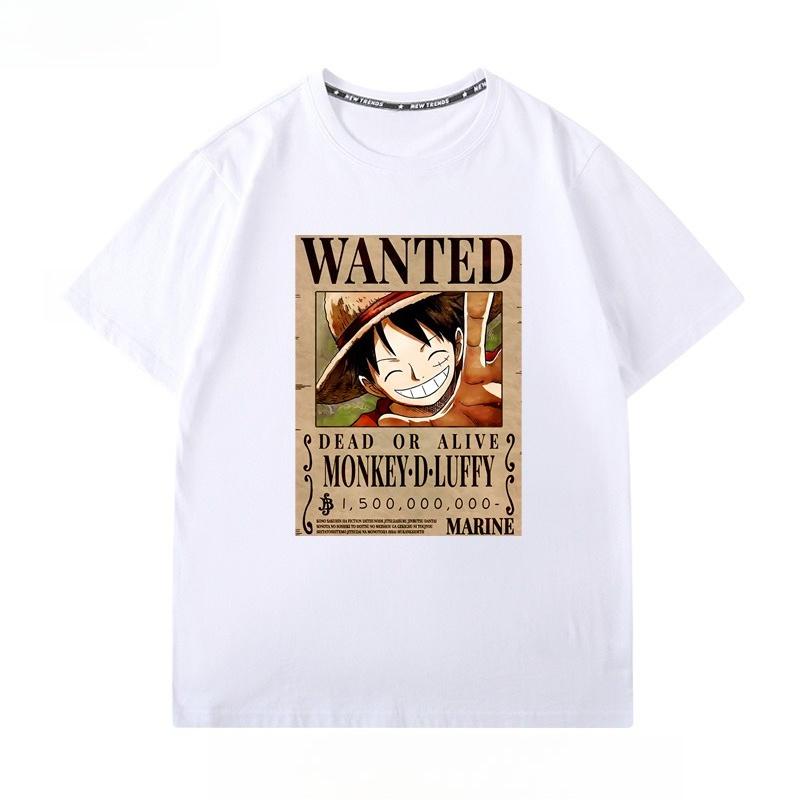 Straw Hat Luffy Chopper ONE PIECE Twodimensional Design Shortsleeved Top Pure Cotton Shortsleeved Mens and Womens Tshirt