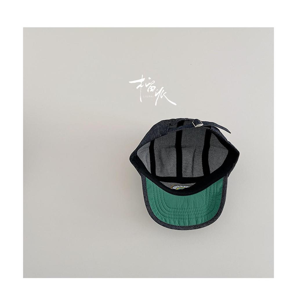 Korean Style Children's Denim Hat: Graffiti Print, Unisex, Stylish Sun Protection