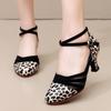 Women's Latin Dance Shoes Indoor Outdoor 5.5 Cm High Heel Adult Latin Dance Shoes Women's Salsa Tango Dance Hall Party Shoes