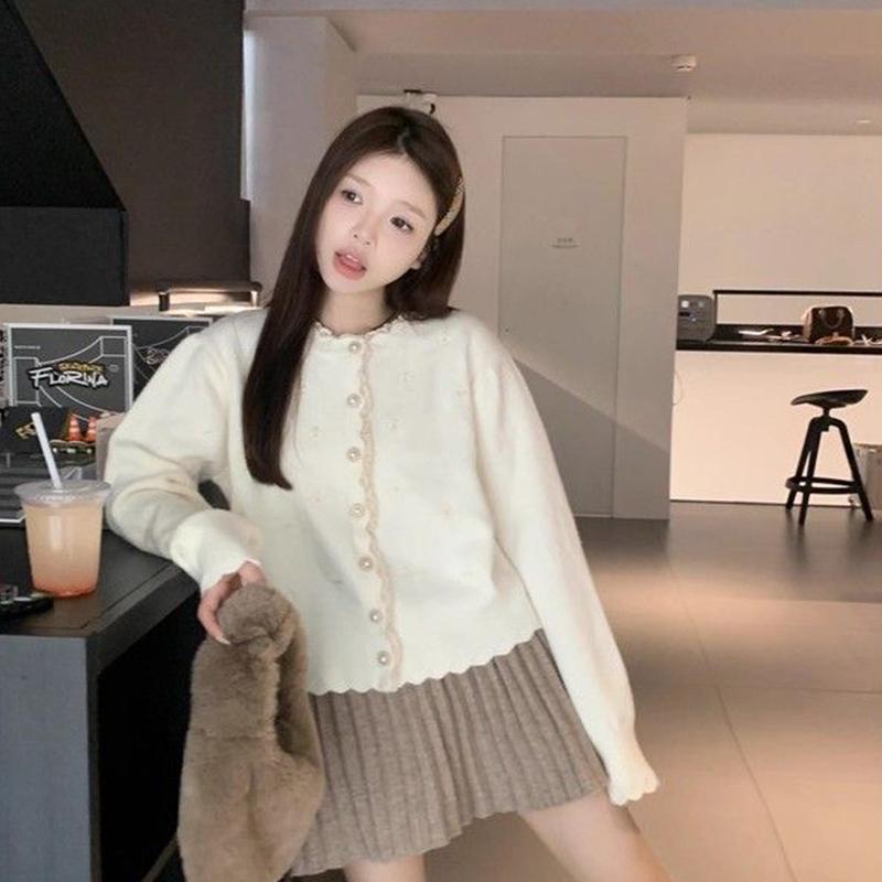 

Розовый кружевной вязаный кардиган с бантом в стиле пэчворк, новая милая куртка, свитер, вязаный топ с длинными рукавами One Size белый