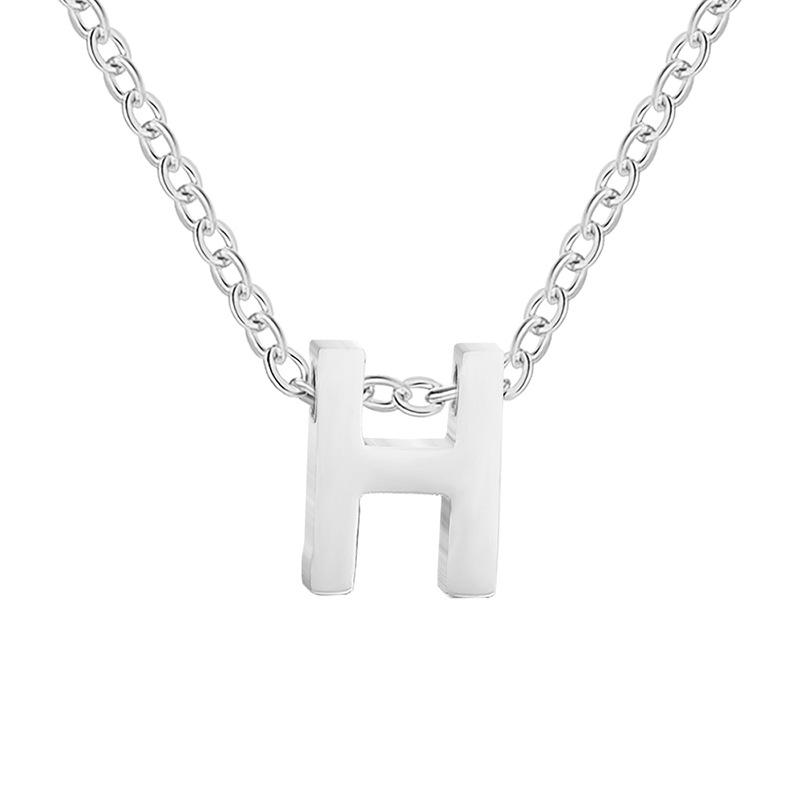 eManco Gold-Plated Stainless Steel Letter Necklace with European & American Pendant