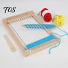 Portable Weaving Loom Wooden Kit for Kids, Small Knitting with 2 Shuttles, 4 Shuttles Rolls of Yarn, DIY Tapestry Weave Frame Adult and Beginners