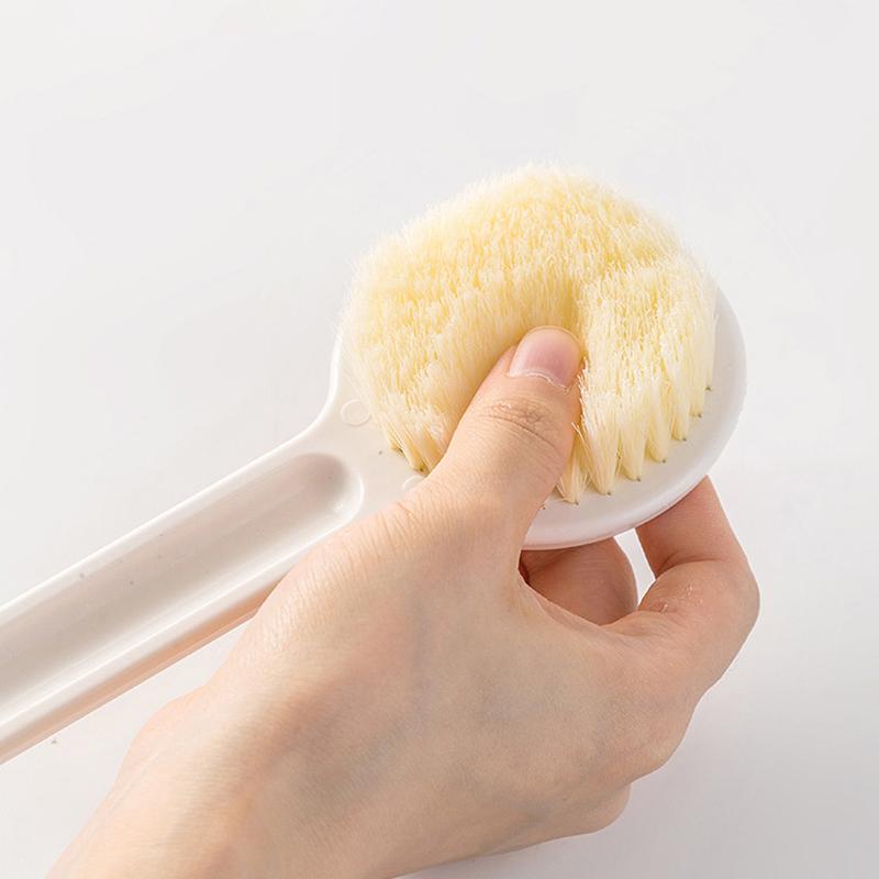 1pc Soft Hair Long Handle Bath Brush Body Massage Shower Brush Bathroom SPA Wet Dry Body Brush Special for real hair wigs