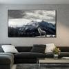 Modern canvas painting, poster with snow mountain and Wolf, wall art painting for the living room, cuadros, home decor, hd printing work,