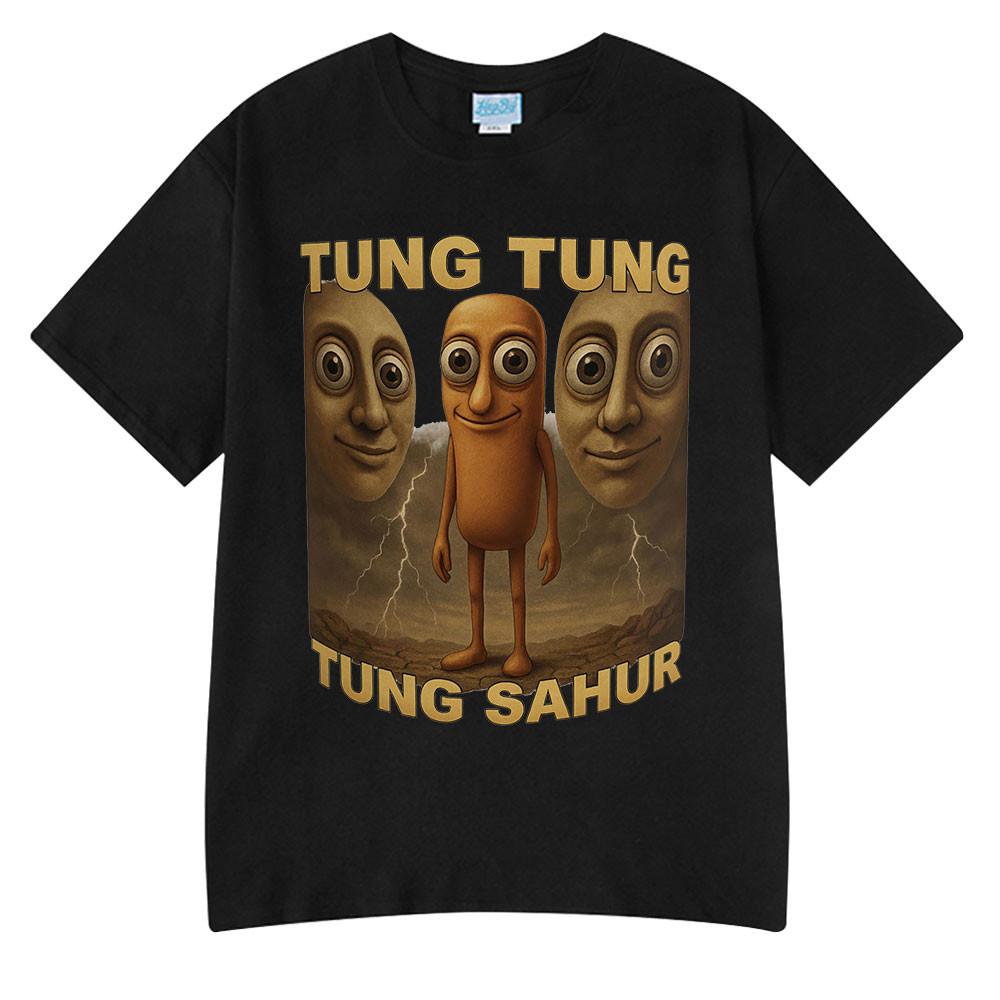 Tung Tung Tung Sahur Lustiges Baseballschläger Meme T-Shirt Herren Kleidung Mode Humor Stil T-Shirts Unisex Sommer O-Ausschnitt Oberteile T-Shirt