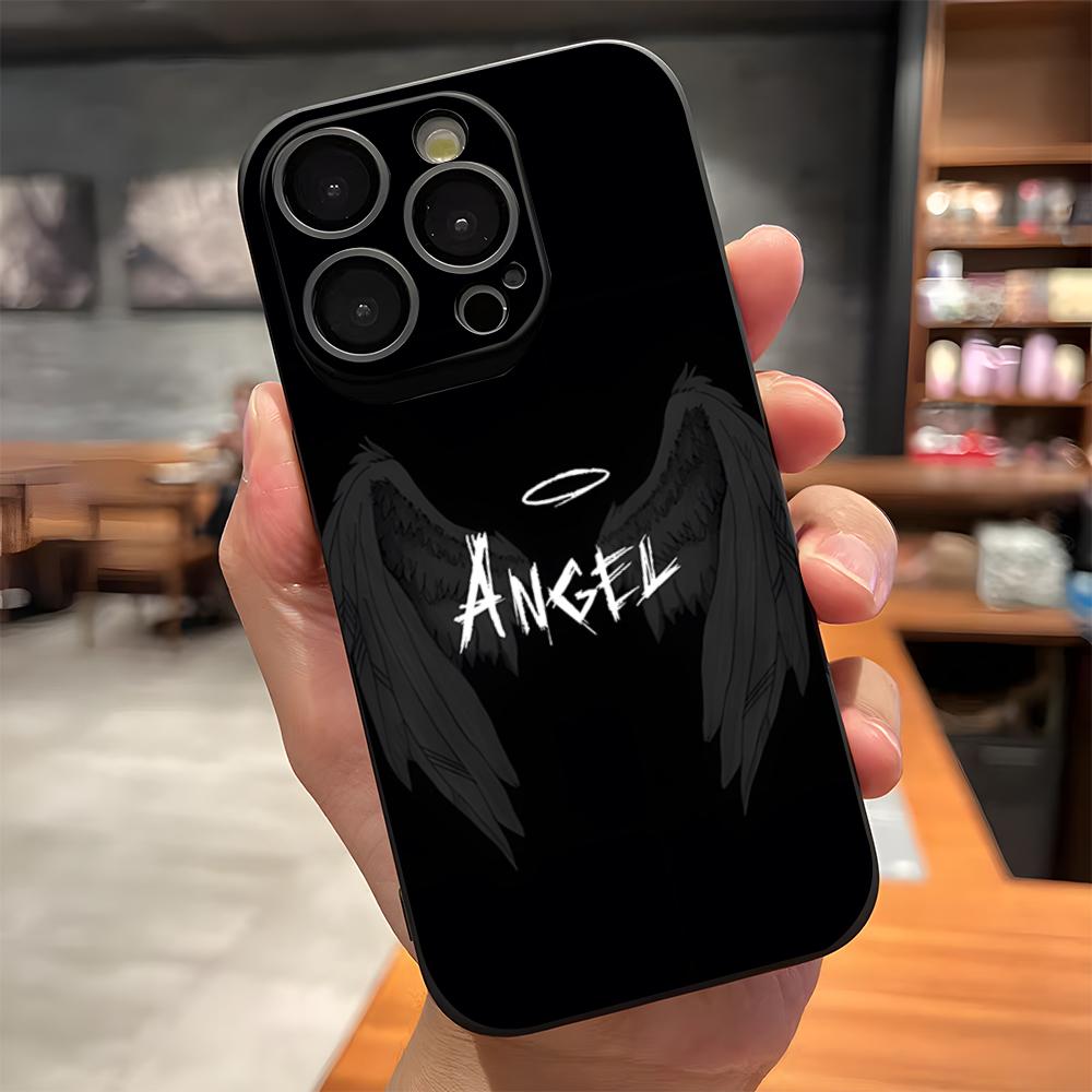 Black Angel Death Demon Phone Case For IPhone 17 Pro Max 15 Pro 16 14 Plus 12 13 Mini 11 Pro Shockproof Soft Cover