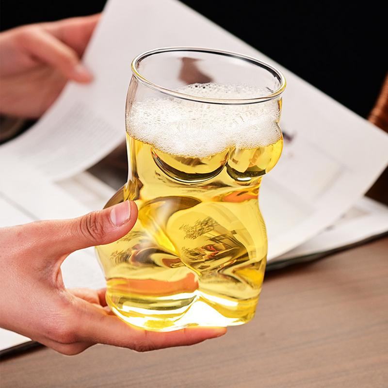 1PC New Unique Beer Cup Funny Men Women Body Shaped Transparent Wine Glass Bar Drinkware Cocktail Mug Coffee Juice Teacup