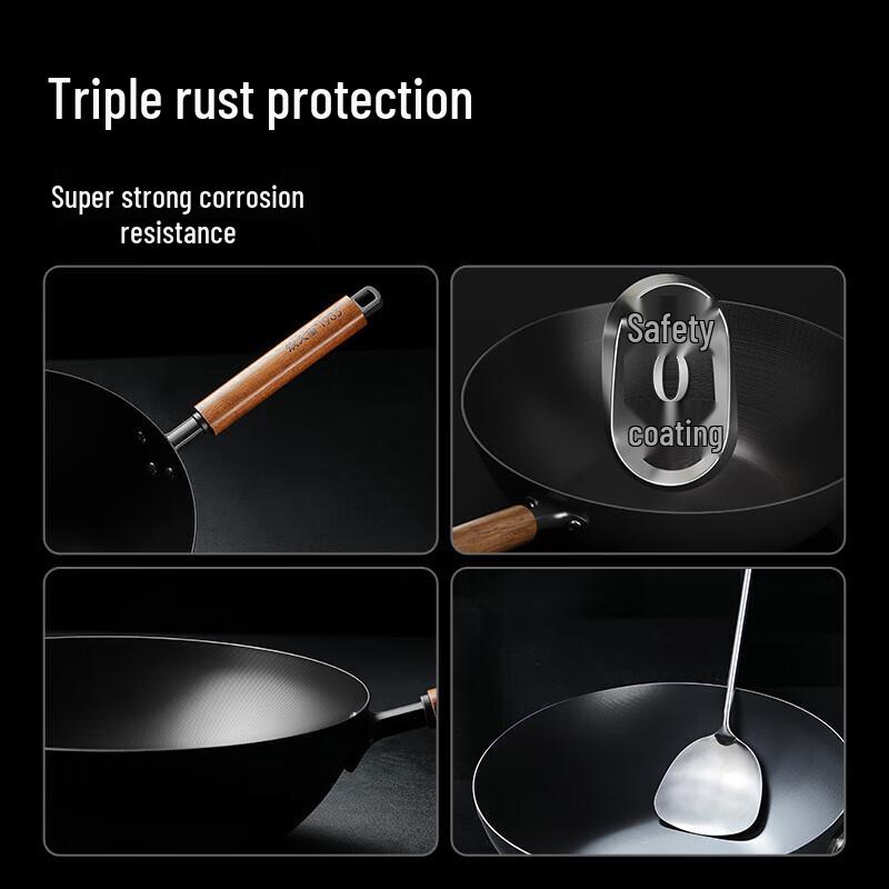 Chui Da Huang Sapeli Raffinierter Eisen Wok 28cm