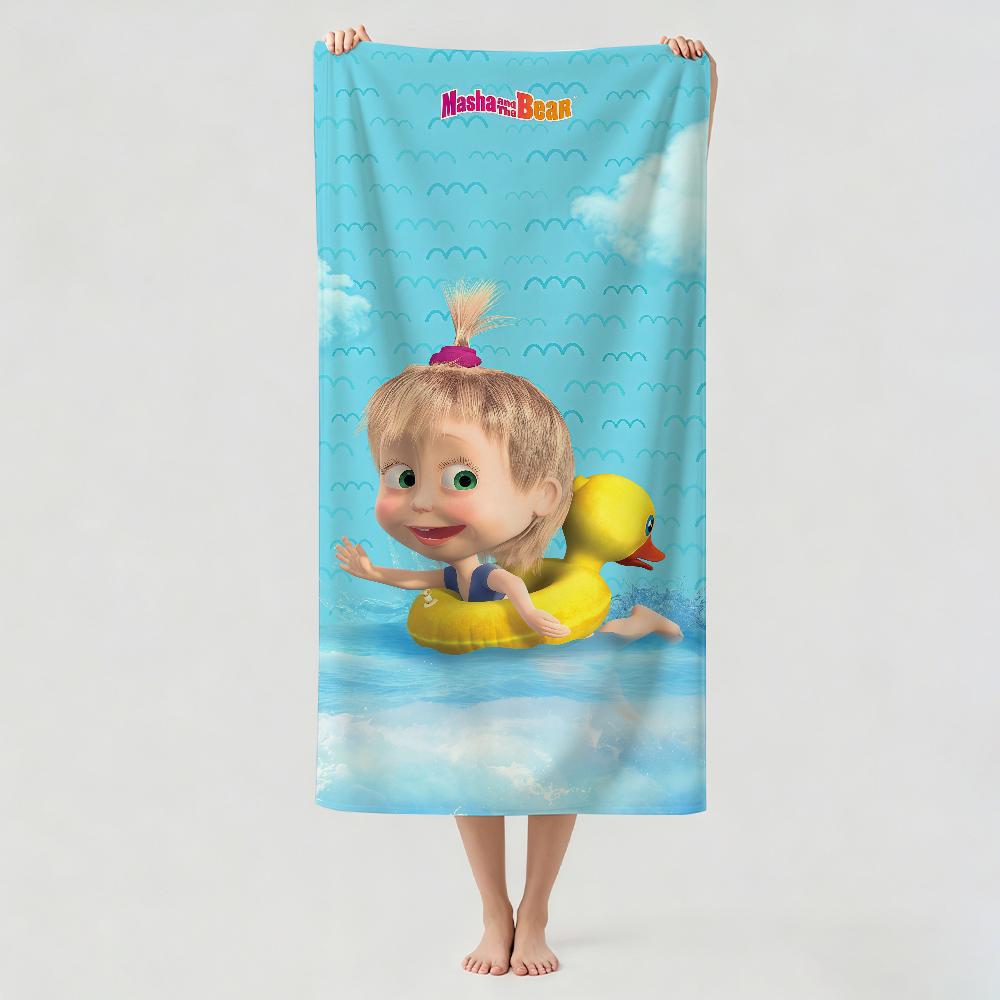 Cartoon m-Masha-and the B-Bear Towel Drying Bath Towel Applicable To Light Swimming Camping Yoga Beach Out