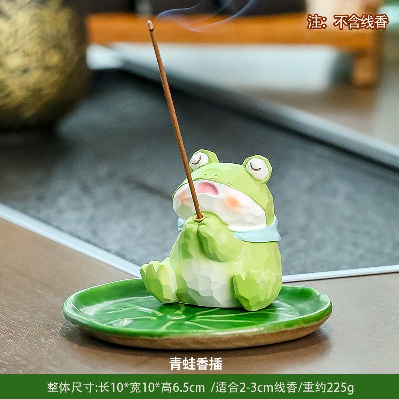 Roztomilé řemeslné výrobky Pryskyřičná žába Panda Vkládání vonných tyčinek Řemeslný výrobek Kadidelnice Kreslená zvířecí dekorace Držák na vůni Kancelář