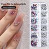 12-Grid Mini Nail Art Rhinestones, Colorful Irregular Champagne Crystals, Super Flash Flatback Nail Accessories.