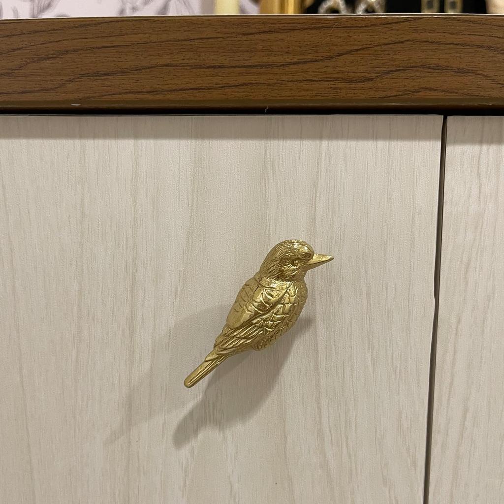 CatchDragn Bird Animal Cabinet Knobs Brass, Gold Drawer Knobs 2 Pack,Modern Pull for Dresser Drawers Cabinet Laundry Room Kitchen