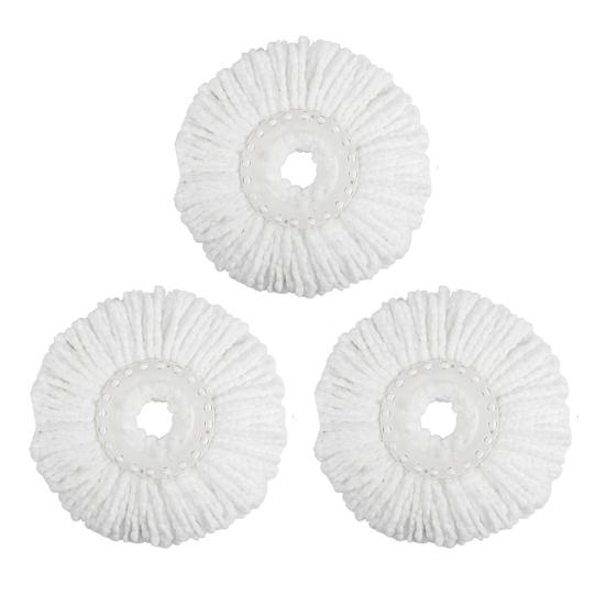 3Pcs Spin Mop Heads Replacement Super Soft Highly Absorbent Universal Easy To Replace Floor Cleaning Mop Head Refill Accessories