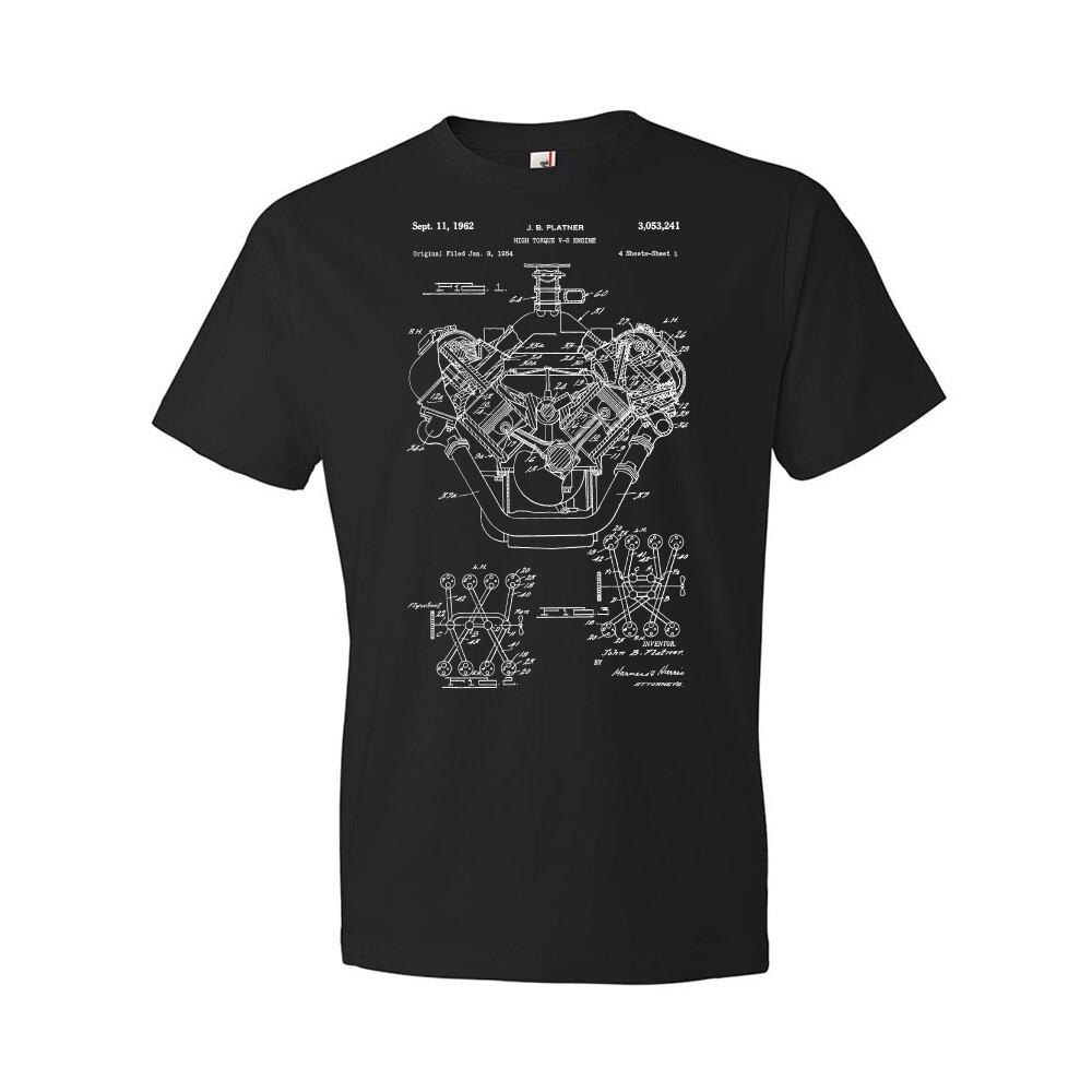 V8 Engine Patent Shirt Muscle Car Tee Hemispherical Engine Blueprint Car Apparel XXXL