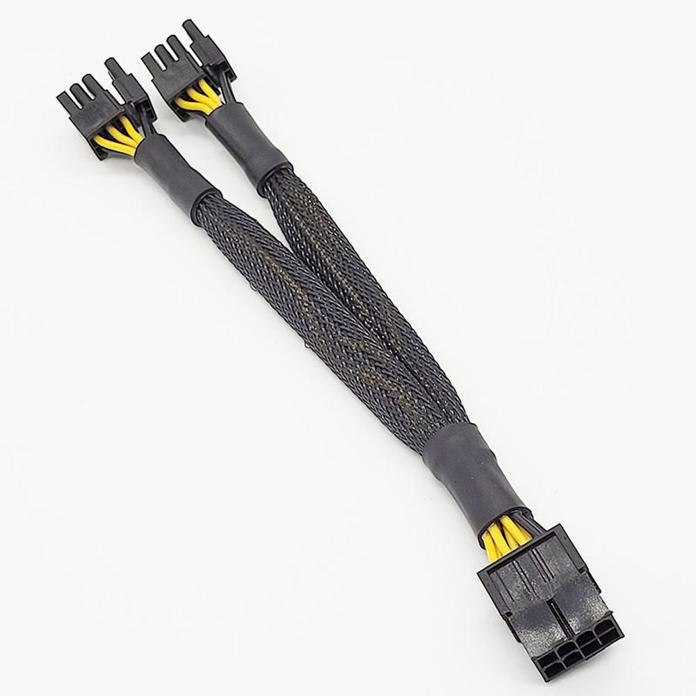 For GPU Graphics Card Power Extension Cable 8pin For PCI-E to 2x 6+2pin for Mining Rig 18AWG Copper Wire Flexible Modular Design