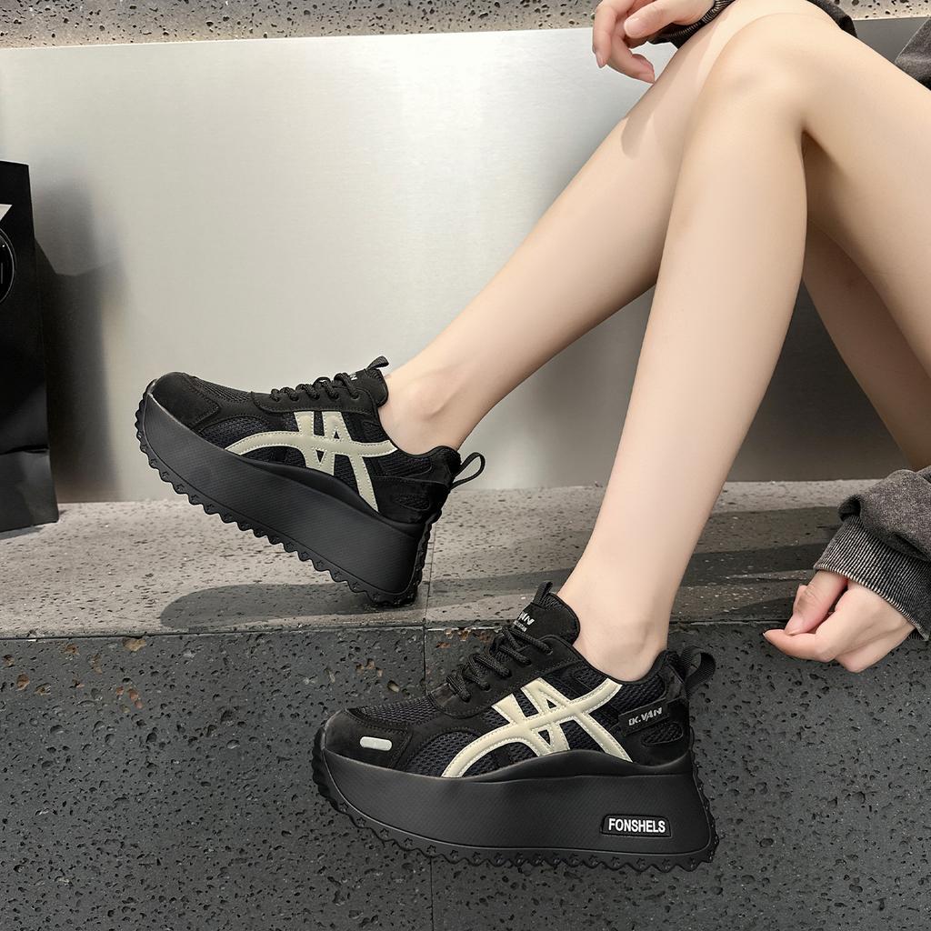 Leather thick-soled small Forrest Gump shoes New breathable sports and leisure shoes in autumn