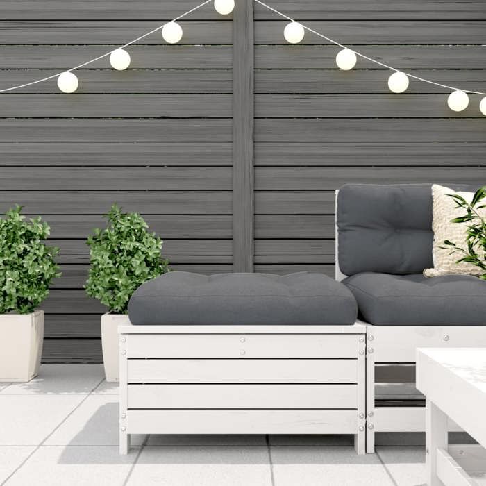 VidaXL Garden Footrest, Coffee Table, Bar Stool, Outdoor Patio Terrace Balcony Backyard Furniture, White 844899