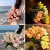 10Pcs Tulip Flower LED Lights USB Powered Warm Glow Faux Flower Lamp for Bedroom Living Room Wedding Decor Creative Ambient Night