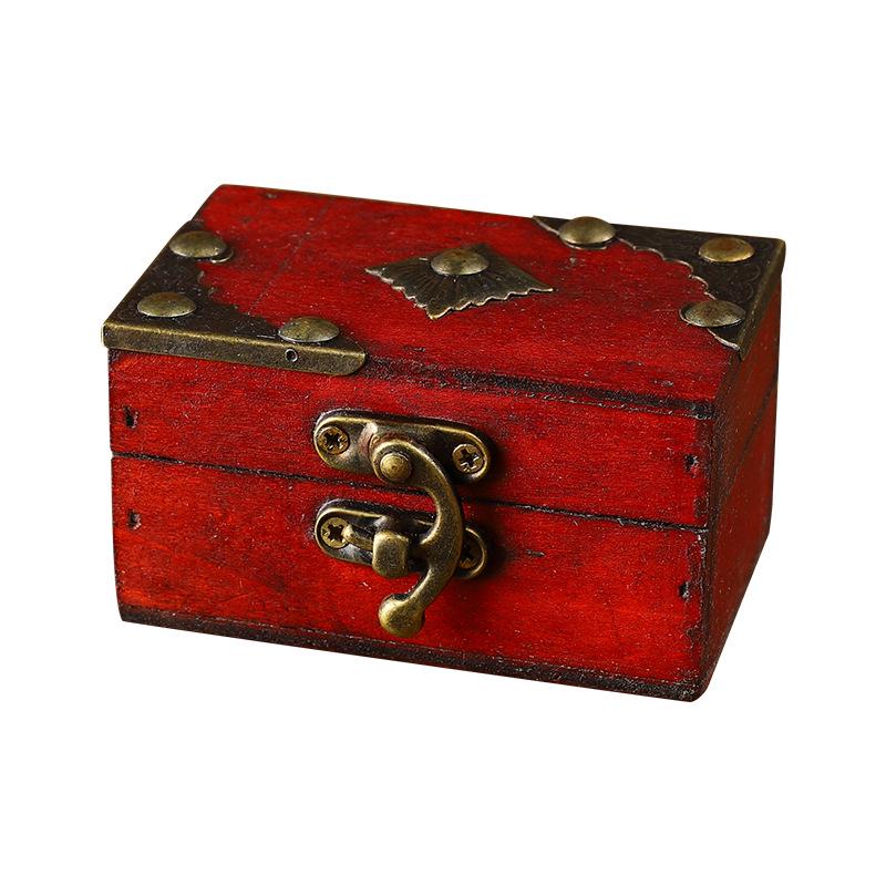 Retro Multi-Color Wooden Jewelry Box: Home Ornament & Escape Room Prop